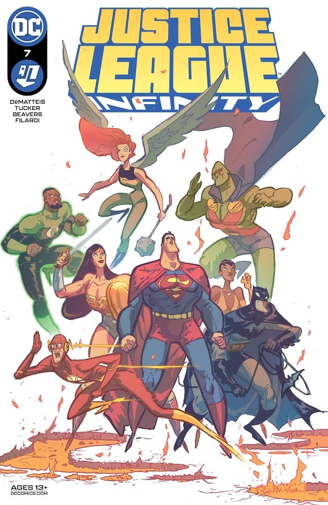Justice League Infinity cover featuring the animated Justice League