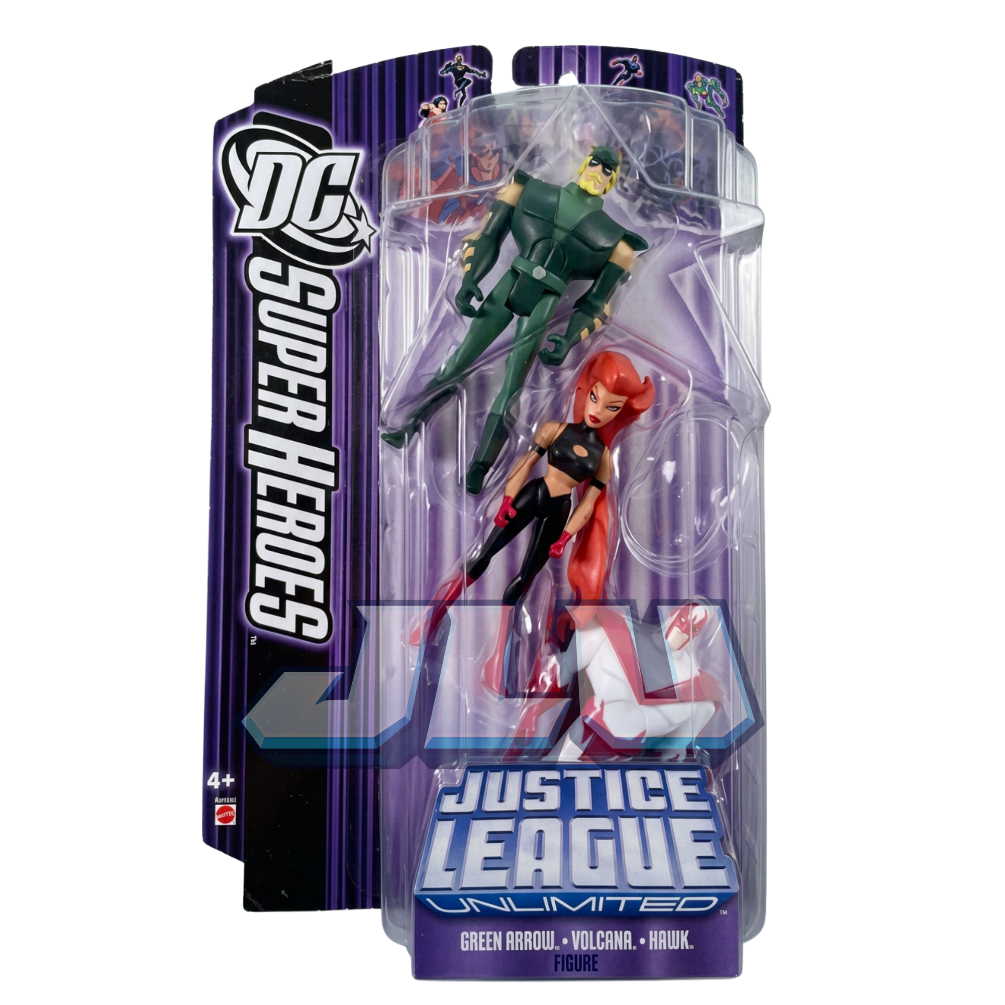 Mattel Justice League Unlimited Green Arrow Volcana and Hawk three-pack