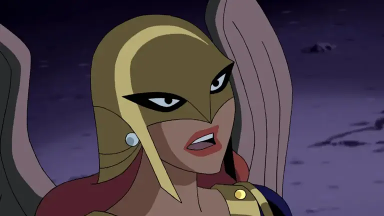 Hawkgirl in her Thanagarian helmet in Starcrossed Part 2